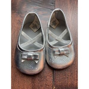 Janie and jack infant crib dress shoes‎ silver in the castle